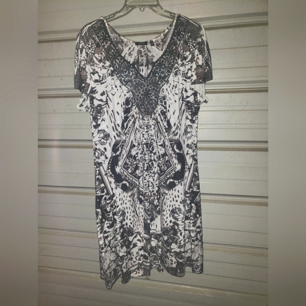 2X Plus Size Apt 9 Womens Dress Black White Summer